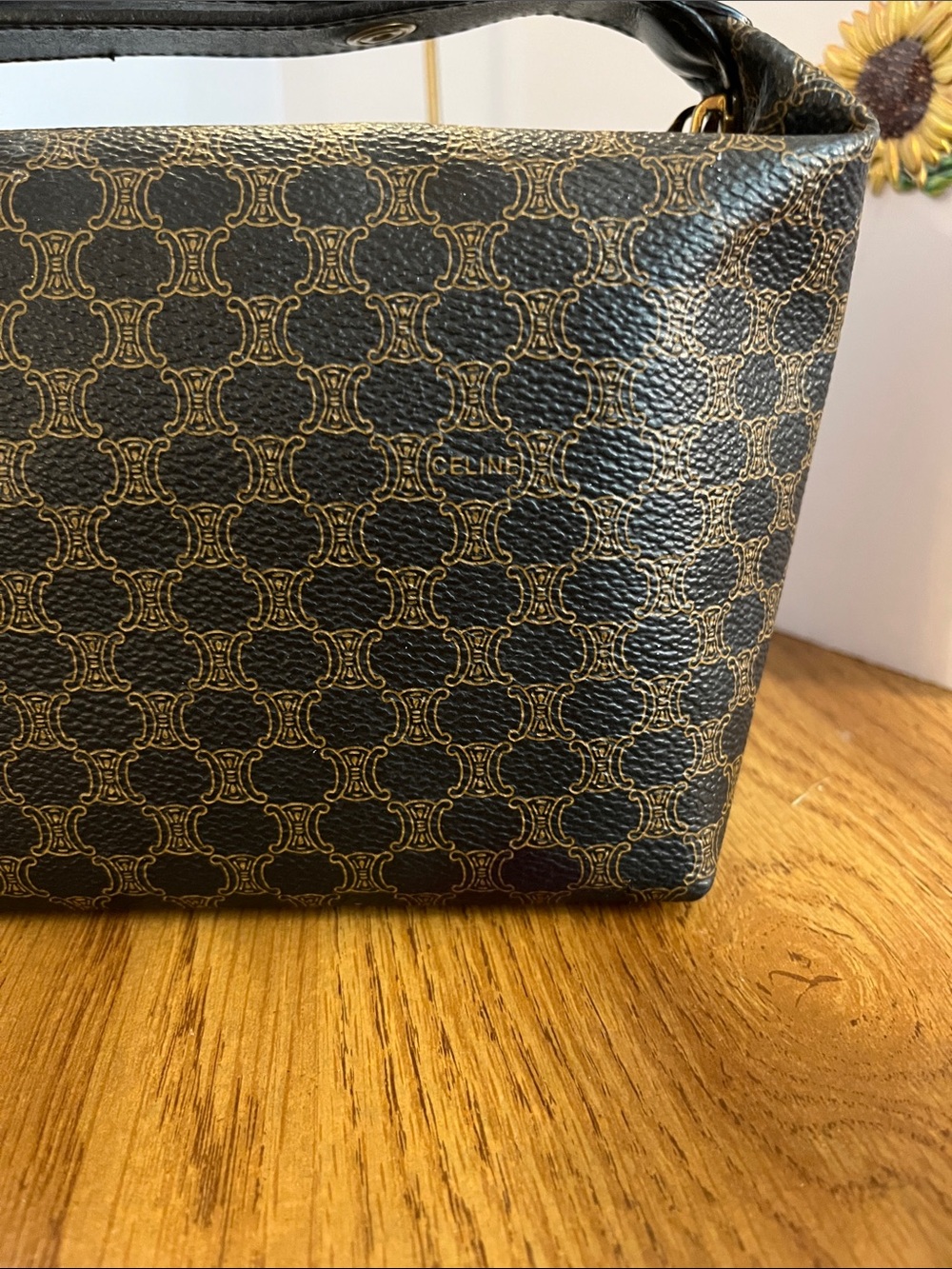 CELINE Brown Patterned Bag with Gold Accents - Picture 3 of 14